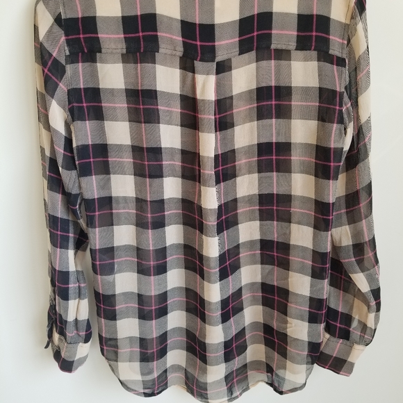 Equipment Femme 100% Silk Pink Tan & Black Blouse - Picture 8 of 8